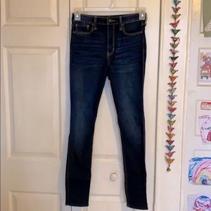 Hollister High Rise Super Skinny Dark Wash Jeans